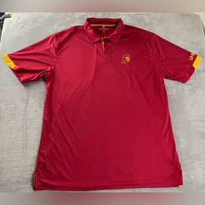 USC Trojans Polo Shirt Mens 3XT Red College University Colosseum •mark